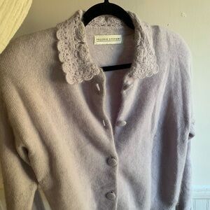 Vintage Valerie Stevens Angora Lambswool Crochet Sweater